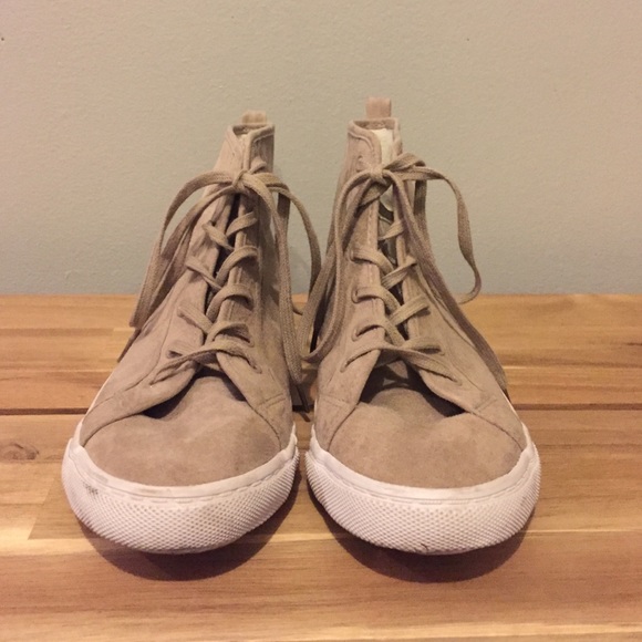 H&M Taupe Suede High Top Sneakers Size 8