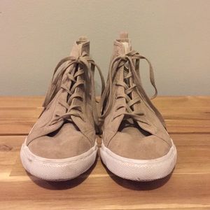 H&M Taupe Suede High Top Sneakers Size 8