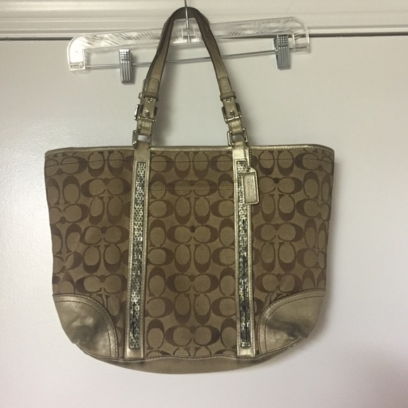 Beige Real Coach Purse