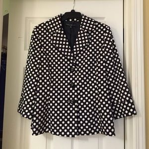 Navy & White Polkadot Jacket. Size 12.