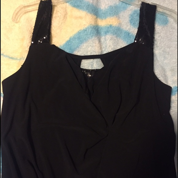 Short Black Dress with Sequin Straps