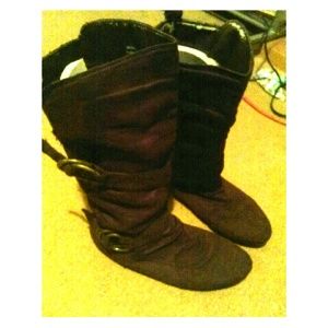 Brown Calf-High Boots