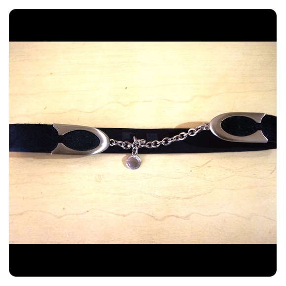 Genuine black hair on cowhide belt