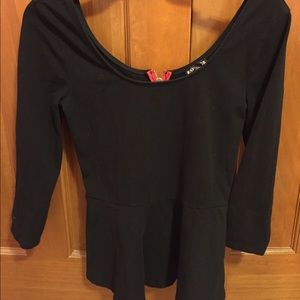 Black Express Peplum Top