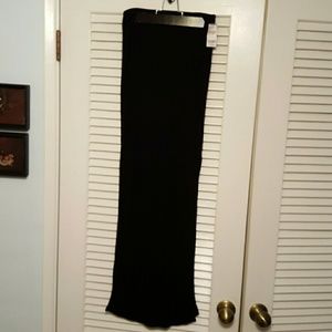 Ribbed double side slit maxi skirt