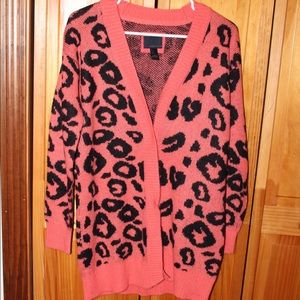 Pink Cheetah Print Cardigan