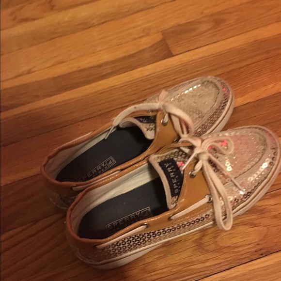 Sperry Top Sider gold sequin shoes
