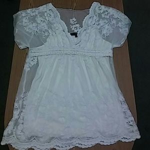 HeartSoul sheer white lace tunic