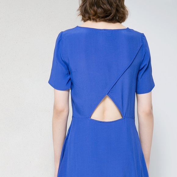 SOLD | Mango | Cobalt Blue Back Skater Dress - Picture 2 of 3