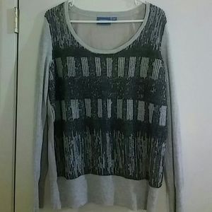Grey sweater with metallic thread detail