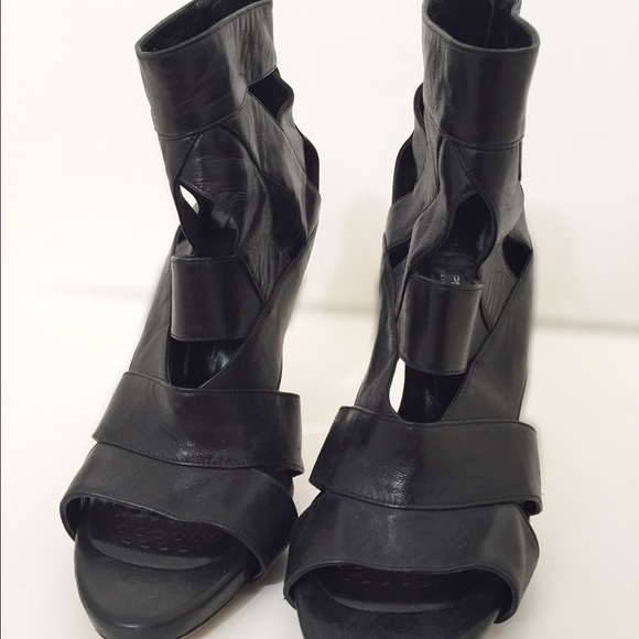Tania Spinelli black cut out booties