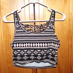 Black and White Crop Top