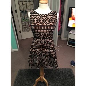 Black & Creme Aztec Dress
