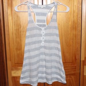 Gray and White Striped Tank
