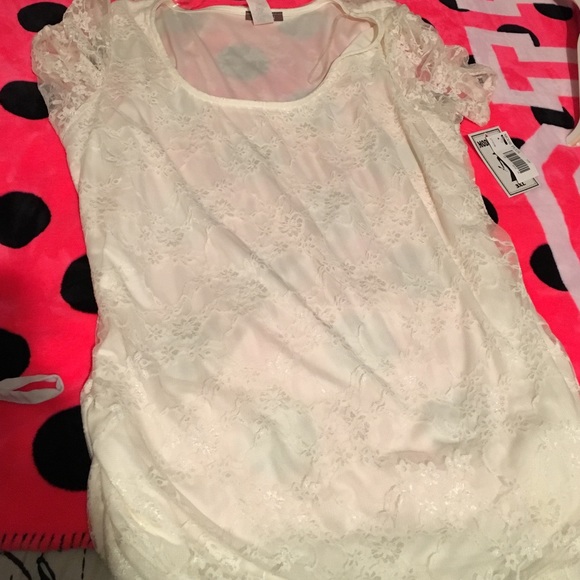 Lace cream colored top