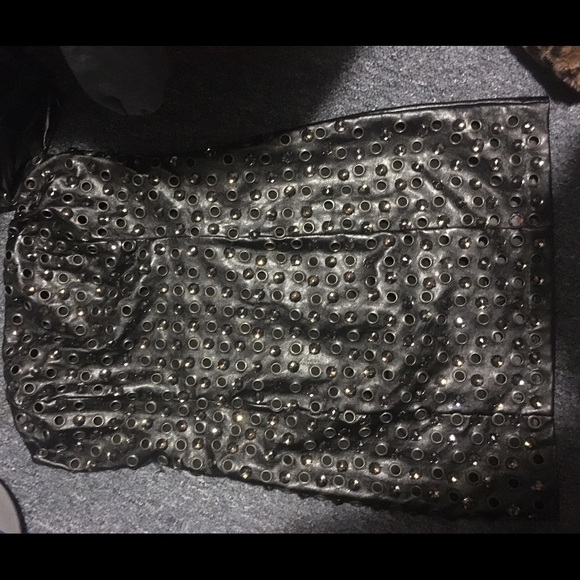 Beautiful bling faux leather dress