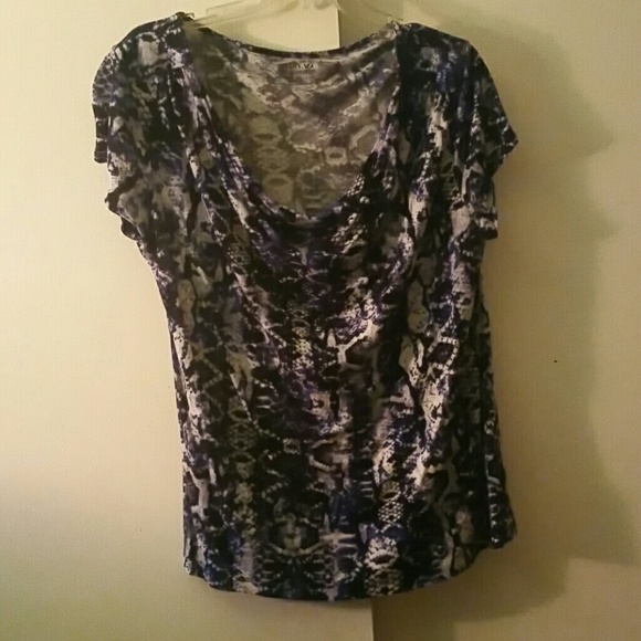 Blue and white blouse