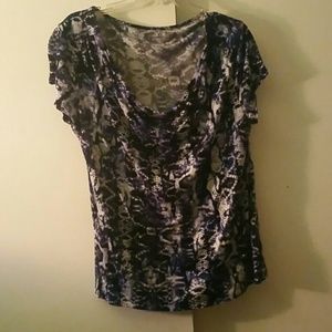 Blue and white blouse