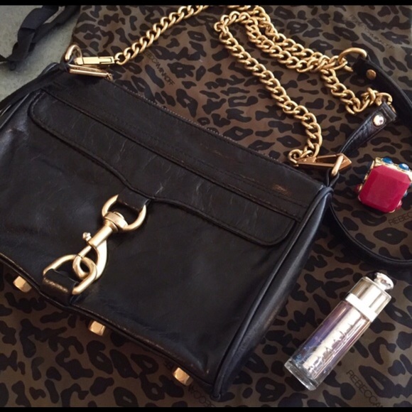 ❌SOLD❌ Black and gold Rebecca Minkoff Mini MAC