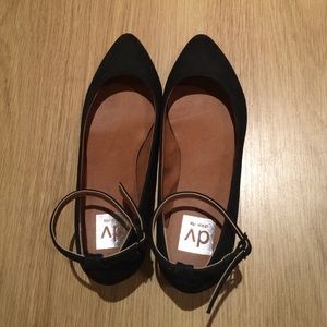 Black Flats with Ankle Strap
