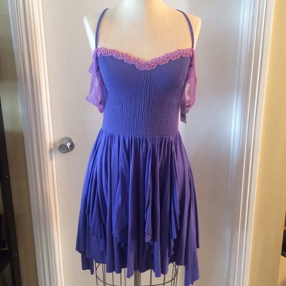 Sapphire Free People Ruffle Dress