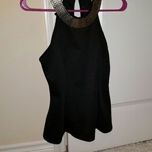 Black peplum top
