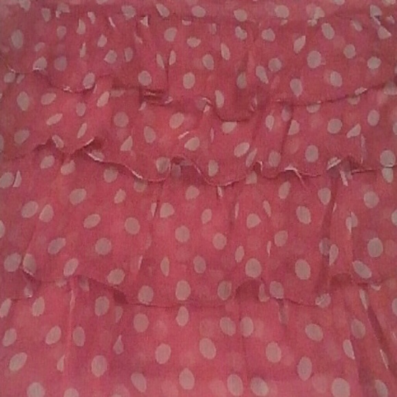 SCOOP RED POLKA DOT TIERED SLEEVELESS TUNIC S - Picture 2 of 4
