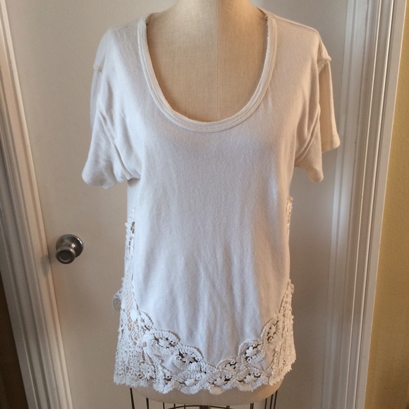 Crochet Lace Detail Tee by Free People