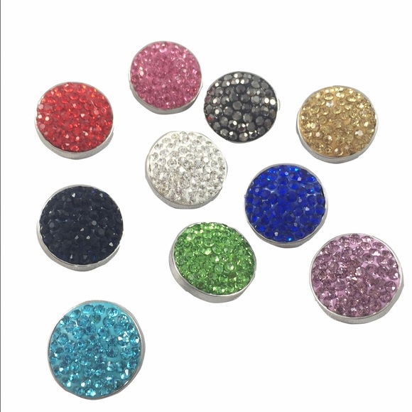 10pcs Multicolor round snap charm button jewelry