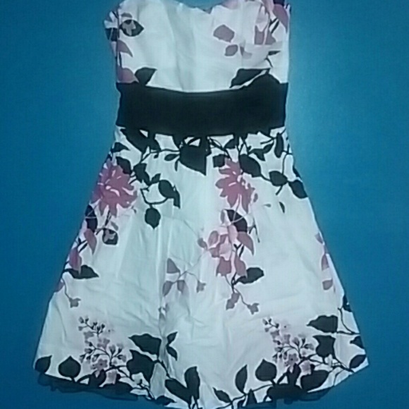 Cute black&pink flower dress