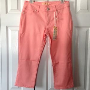 Bright coral capris