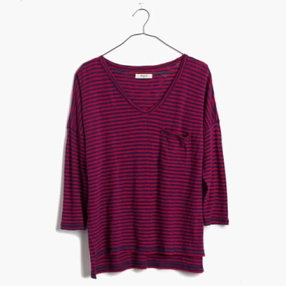Madewell Melody Pocket Tee in Stripe Size XS