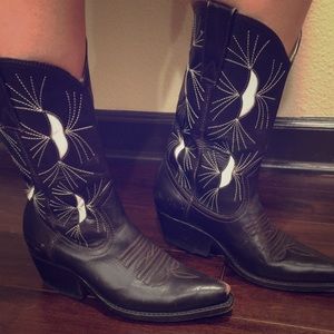 Leather cowboy boots