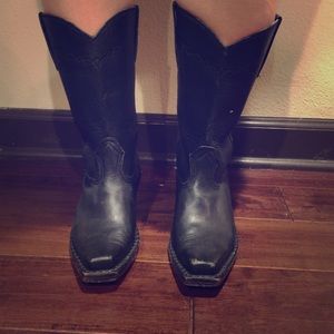 Leather cowboy boots