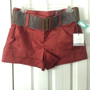Maurices brick red shorts with belt
