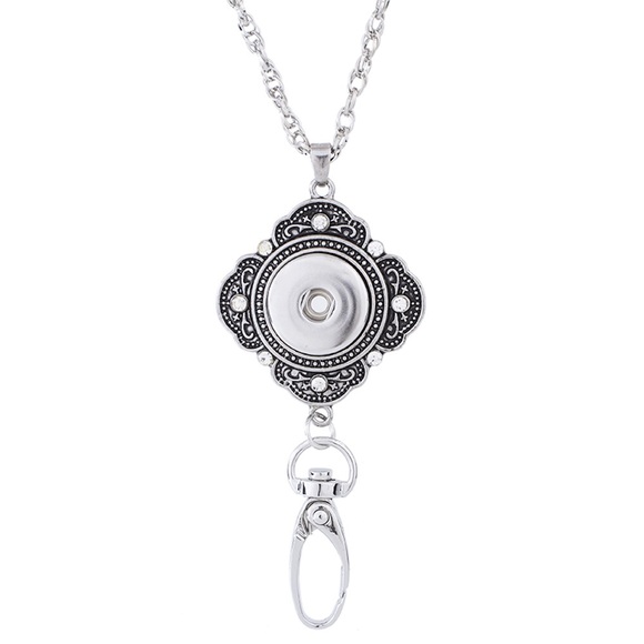 Snap charm necklace ID holder