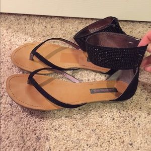 Black Rhinestone Sandals!