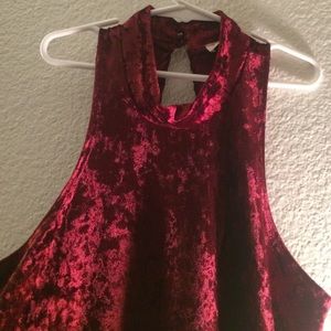red velvet dress