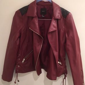 F21 Burgundy Leather Jacket