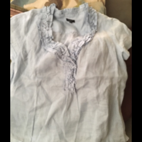 Talbots linen light saige top size size 6 NWT