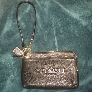 Cute little black coach wristlet/wallet :)