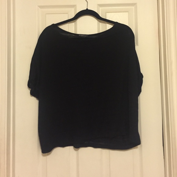 black see through stripped top