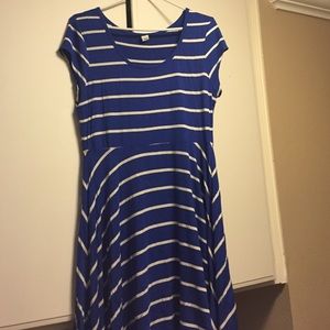 blue stripped dress
