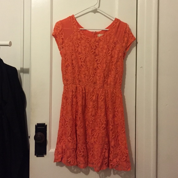 Lace Dress in Coral from Urban Outfitters