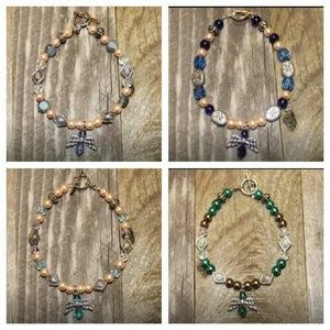 Lovely Pearl & Crystal Angel Bracelet ~ Handmade