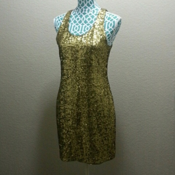 Alice & Olivia Classy & HOT Gold Sequined Dress - Picture 3 of 4
