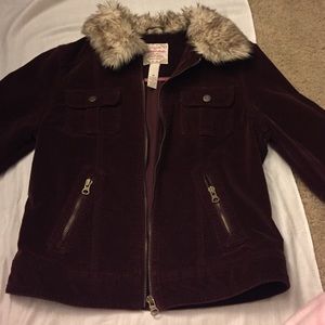 Burgundy fur jacket