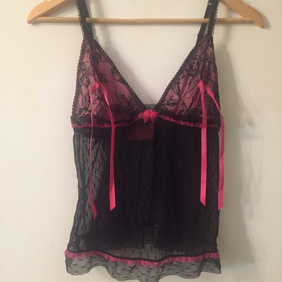 victoria's secret sexy black lingerie tank top