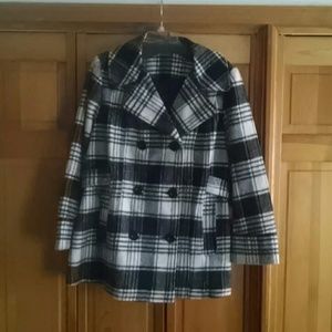 Black plaid coat