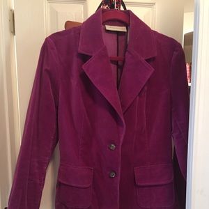 Magenta colored velour blazer